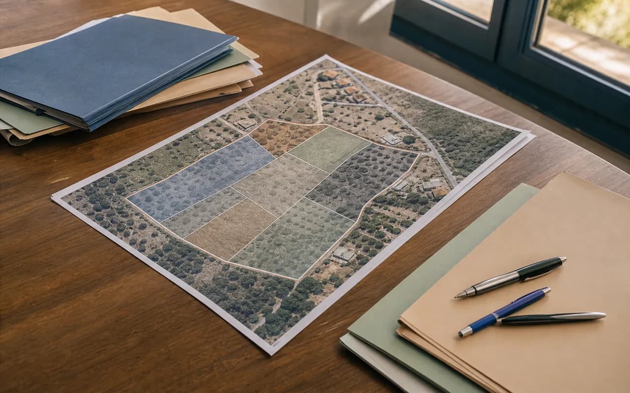 Plan cadastral d’un terrain en indivision au Maroc